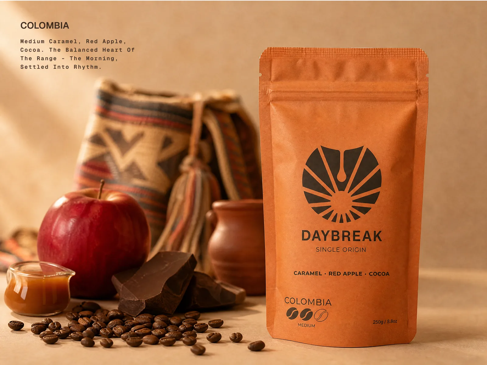 Daybreak — Colombia single origin packaging